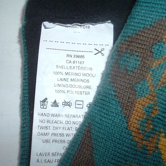 Pendleton Knit Ear Warmer Headband Fleece Lined Southwest Design One Size Teal - Picture 3 of 3